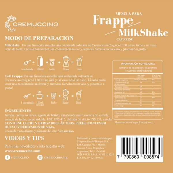 FRAPPÉ CAPUCCINO<br>CREMUCCINO - Imagen 2