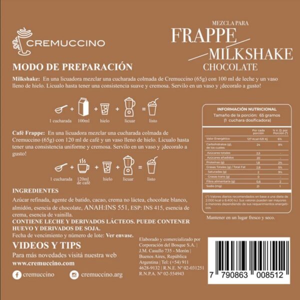 FRAPPE CHOCOLATE<br>CREMUCCINO - Imagen 2