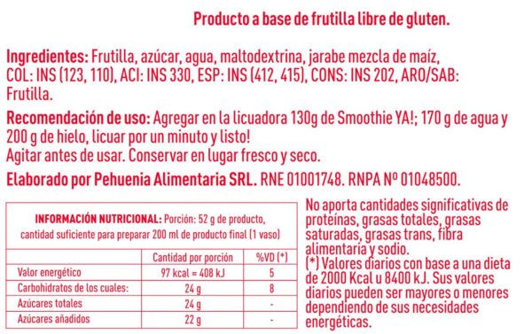 SMOOTHIE FRUTILLA<br>PEHUENIA - Imagen 2