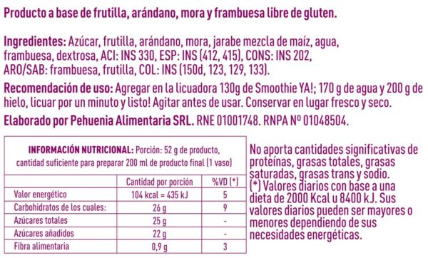 SMOOTHIE FRUTOS<br>DEL BOSQUE PEHUENIA - Imagen 2