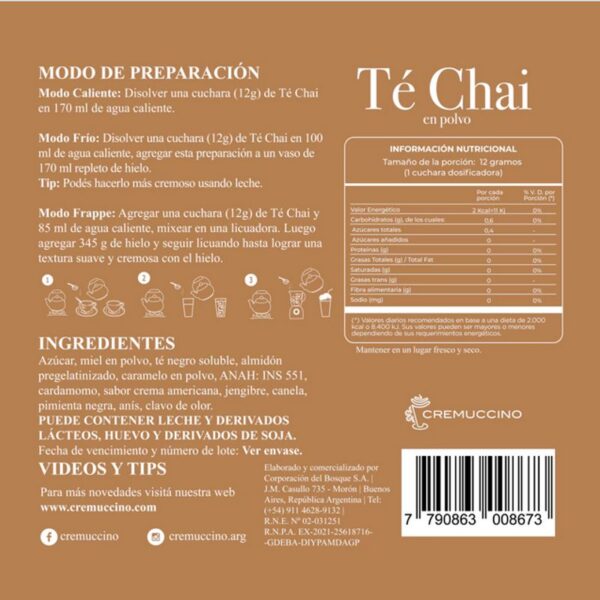 TE CHAI<br>CREMUCCINO - Imagen 2
